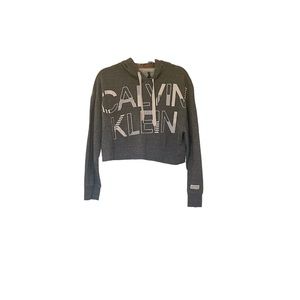 Calvin Klein Performance | Gray Heather Cropped Hoodie| M